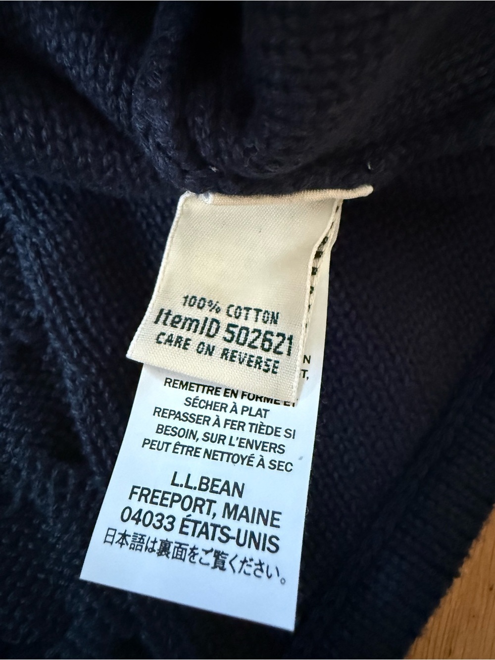 LL Bean Sweater Fisherman Cable Knit Turtleneck Pullover Navy Women’s Size XS - Picture 8 of 13